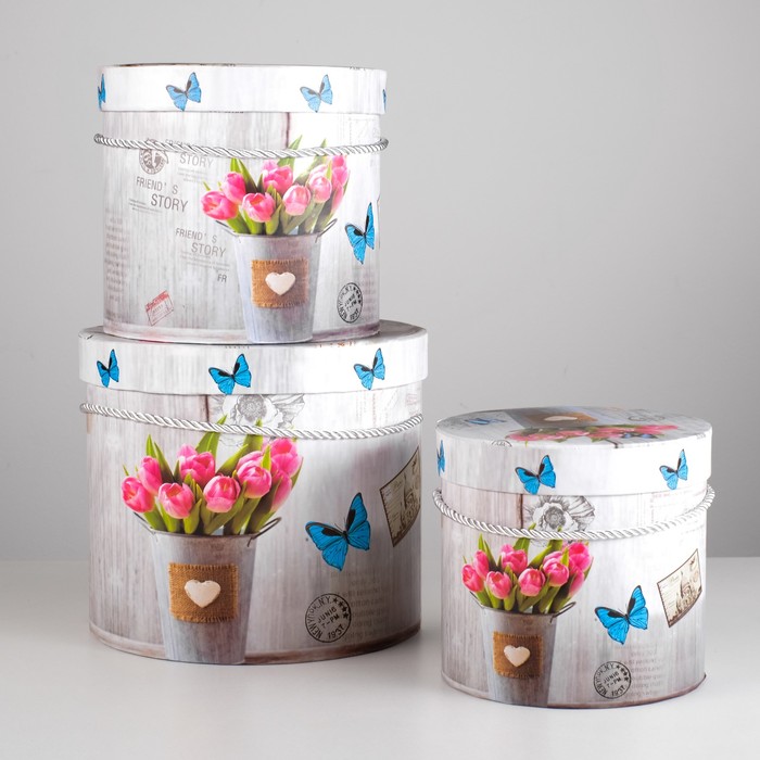 Набор коробок 3в1, 23 х 23 х 20 - 15 х 15 х 15 см