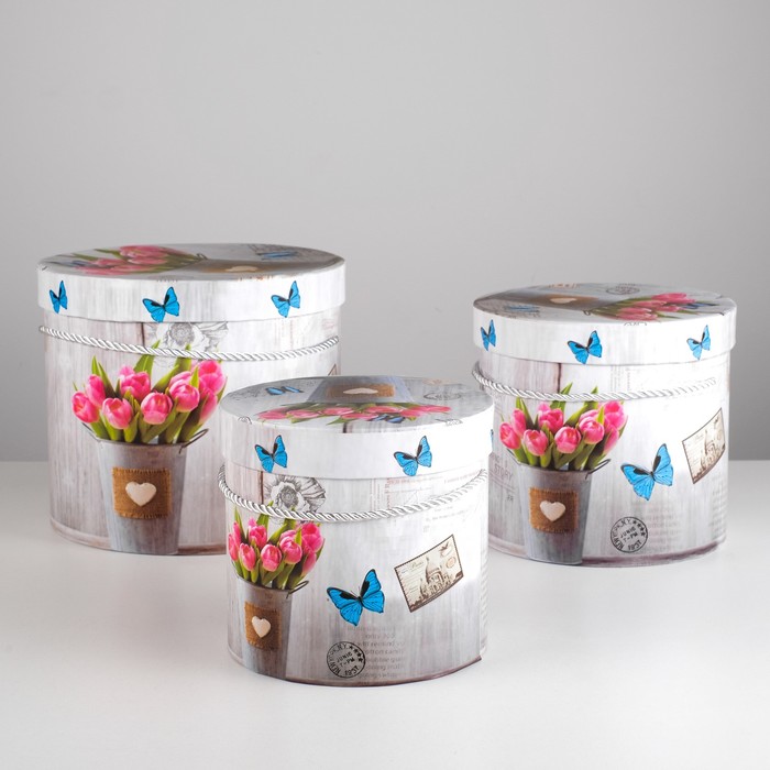 Набор коробок 3в1, 23 х 23 х 20 - 15 х 15 х 15 см