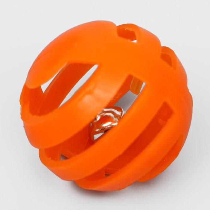 Набор из 4 шариков с металлическим бубенчиком, диаметр 3,6 см, микс цветов