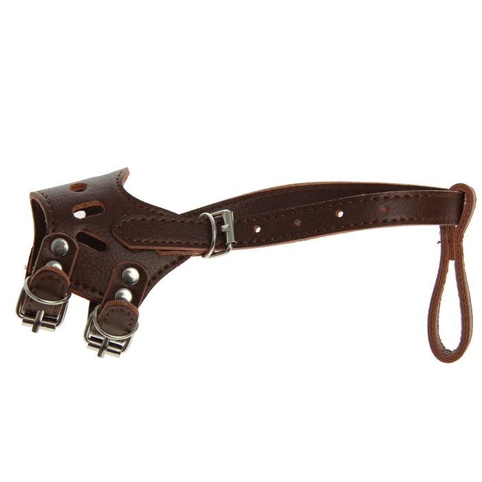 Намордник из прессованной кожи регулируемый, 1 (ОМ 19-23 см, ДН 5 см), микс