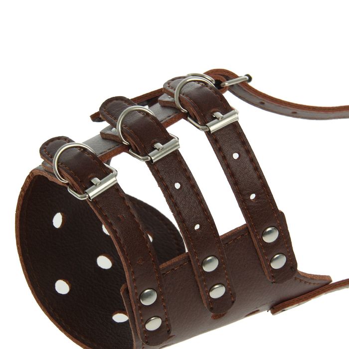 Намордник из прессованной кожи регулируемый, 5 (ОМ 32-40 см, ДН 9,3 см), микс