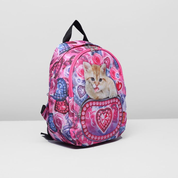 Рюкзак на молнии, 1 отдел, наружный карман, цвет розовый