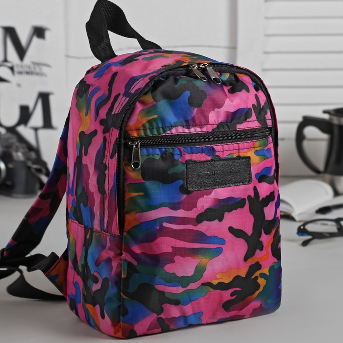 Рюкзак на молнии, 1 отдел, наружный карман, цвет розовый