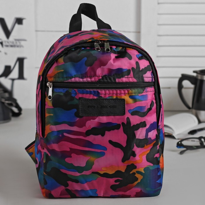 Рюкзак на молнии, 1 отдел, наружный карман, цвет розовый