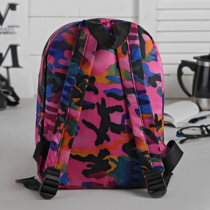 Рюкзак на молнии, 1 отдел, наружный карман, цвет розовый