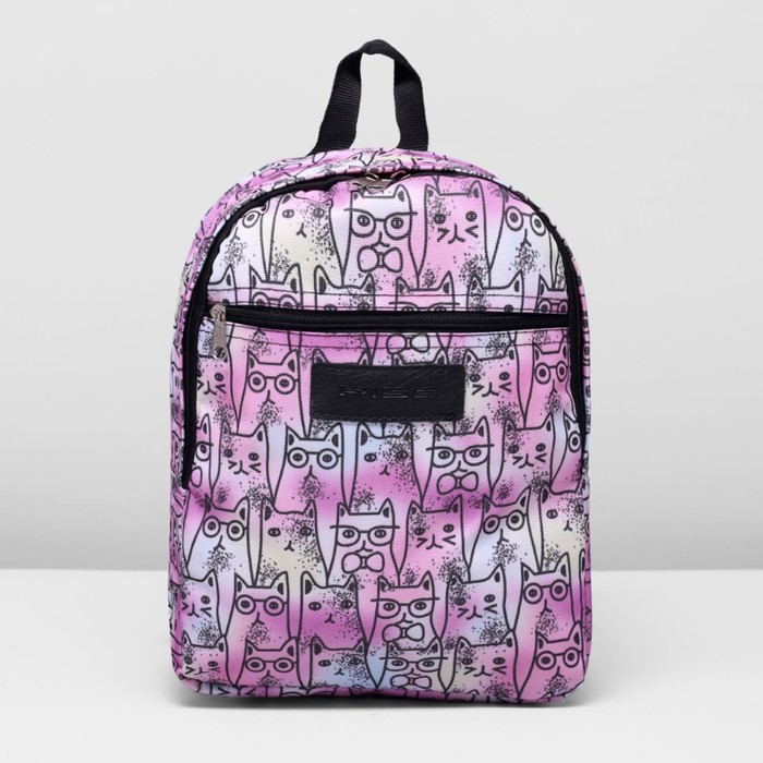 Рюкзак на молнии, 1 отдел, наружный карман, цвет розовый