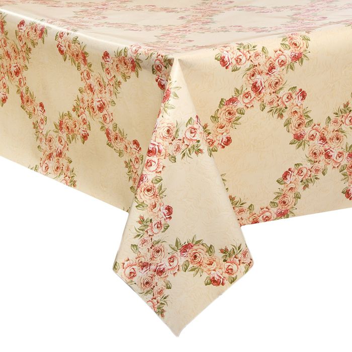 Клеенка столовая на нетканой основе "Рандеву", рулон 20 м, цвет розовый