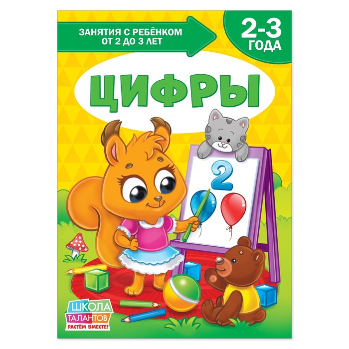 Книга Школа Талантов "Цифры", третий год обучения, 12 стр. + вкладыш