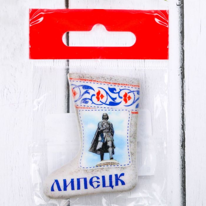 Магнит в форме валенка «Липецк. Петр I», 5,2 х 3,3 см