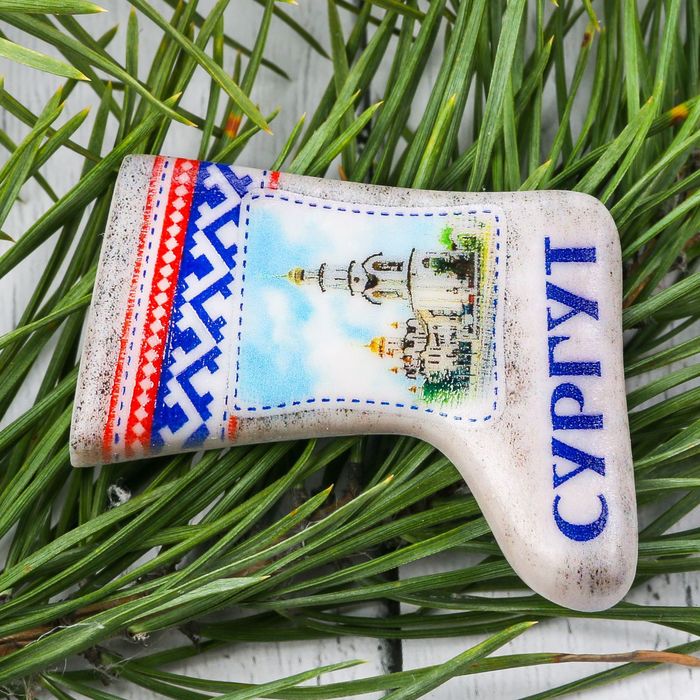 Магнит в форме валенка «Сургут. Храм Преображения Господня», 5,2 х 3,3 см