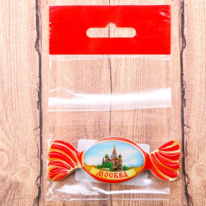 Магнит в форме конфетки «Москва», 8 х 3 см