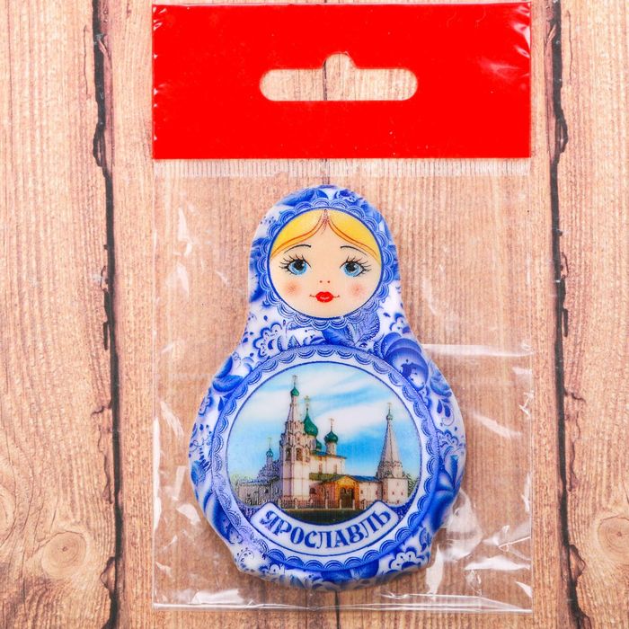 Магнит в форме матрешки "Ярославль", 7,7*5,4 см
