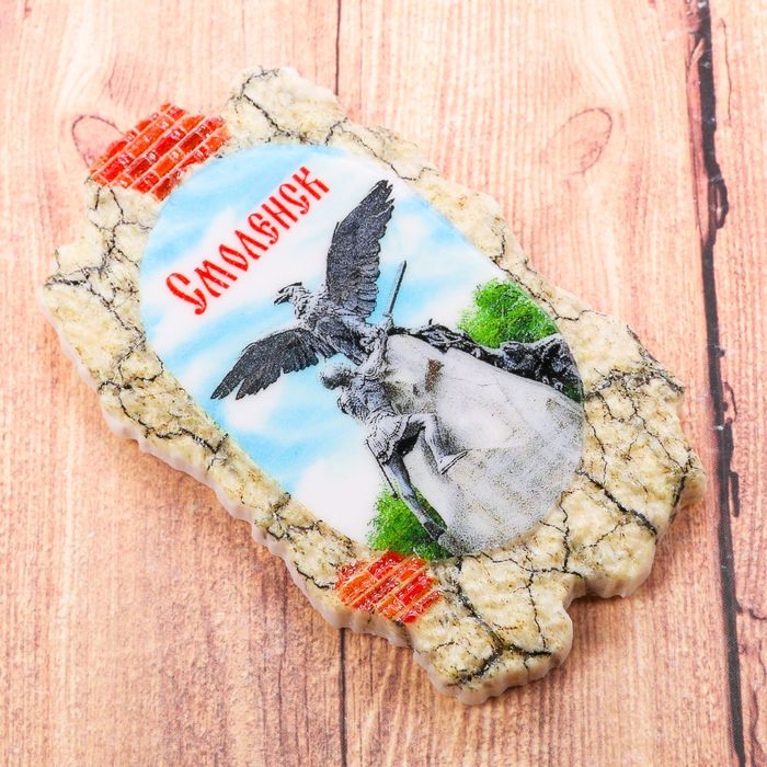 Магнит в форме фрески «Смоленск. Благодарная Россия», 7.7 х 5.4 см