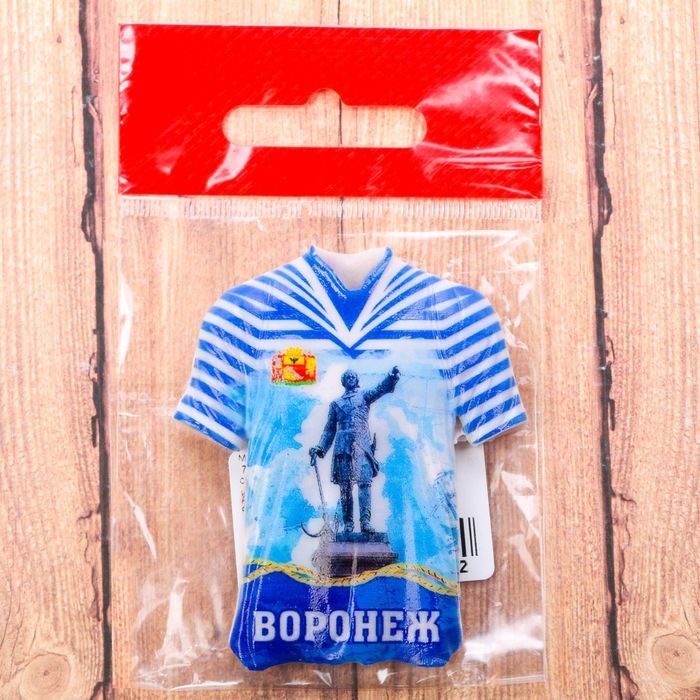 Магнит в форме футболки «Воронеж. Петр I», 7,7 х 5,4 см