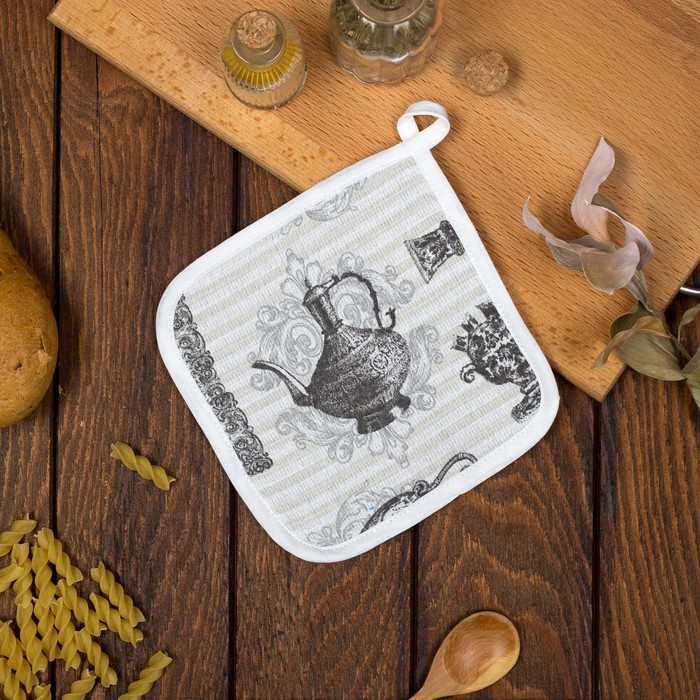 Прихватка "Доляна" Диковинная утварь, размер 20 х 20 см, 100 % хлопок, вафельное полотно 162 г/м²