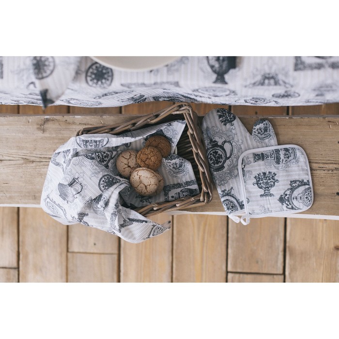 Прихватка "Доляна" Диковинная утварь, размер 20 х 20 см, 100 % хлопок, вафельное полотно 162 г/м²