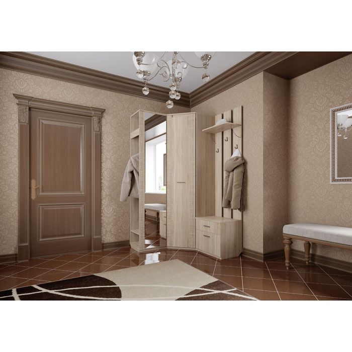 Вешалка с зеркалом Элана Дуб Сонома