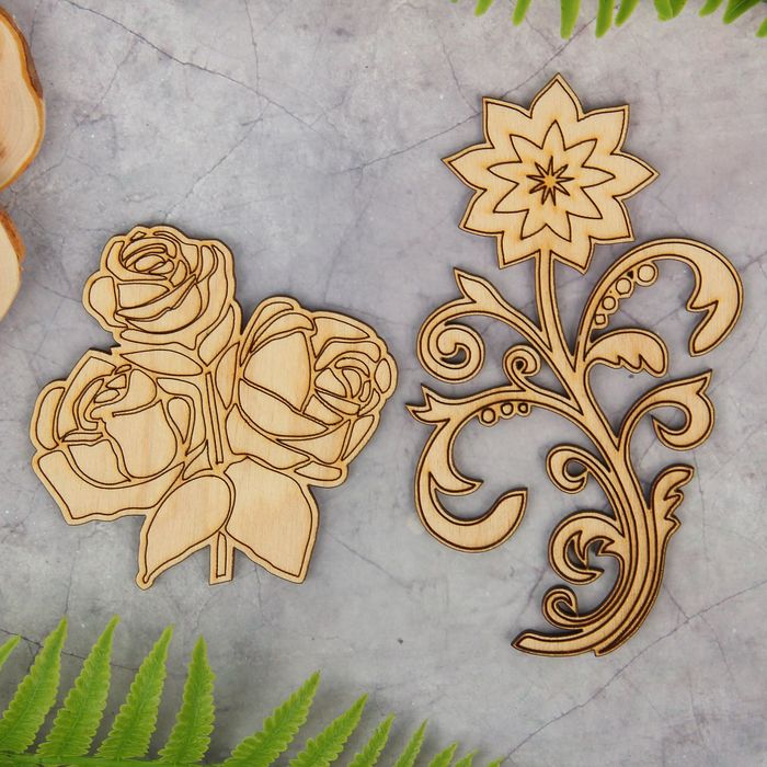 Декоративный элемент для творчества "Модерн-2" (набор 2 детали)  13,5х8 см и 8,5х8,5 см