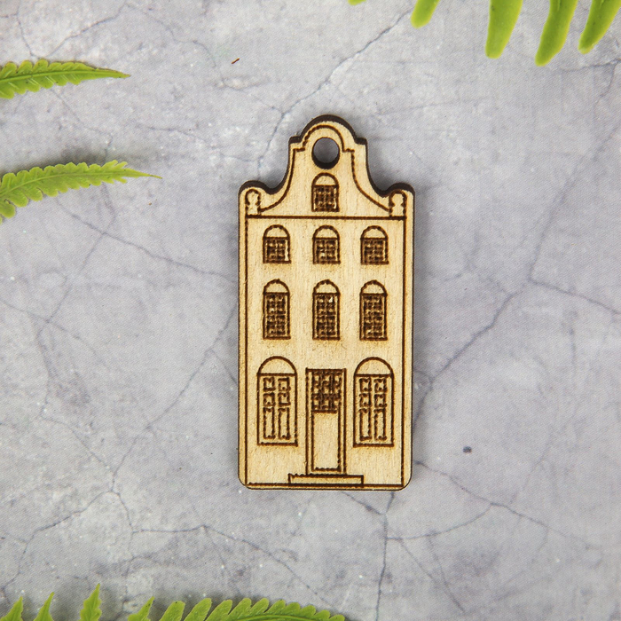 Бирка из фанеры для творчества "Мой милый дом-2" 2,5х5,3 см, для подвески на ключи