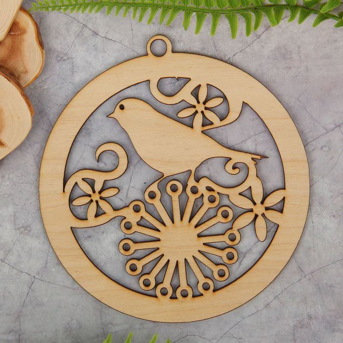 Бирка-подвеска из фанеры для творчества "Соловей" 15х16 см