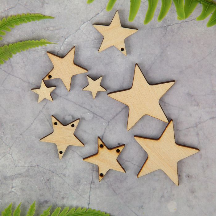Декоративный элемент для творчества "Звездочки" набор 8 шт, 3х3 см