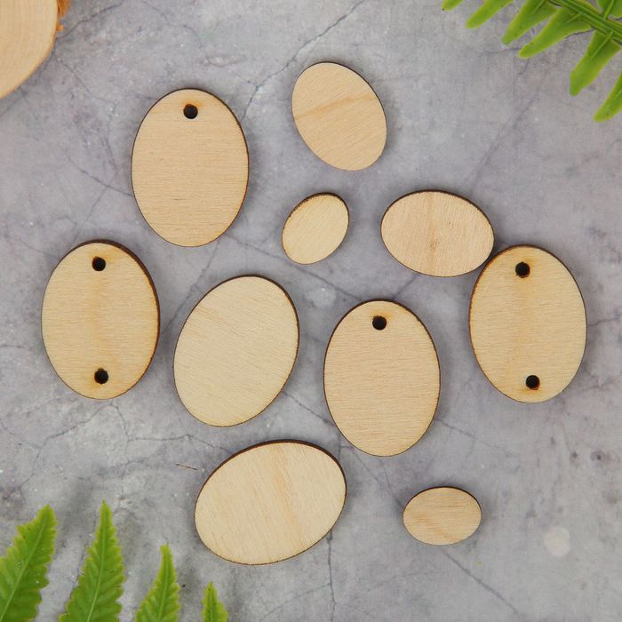 Декоративный элемент для творчества "Овал" набор 10 шт, от 1х1,5 см до 2х3 см