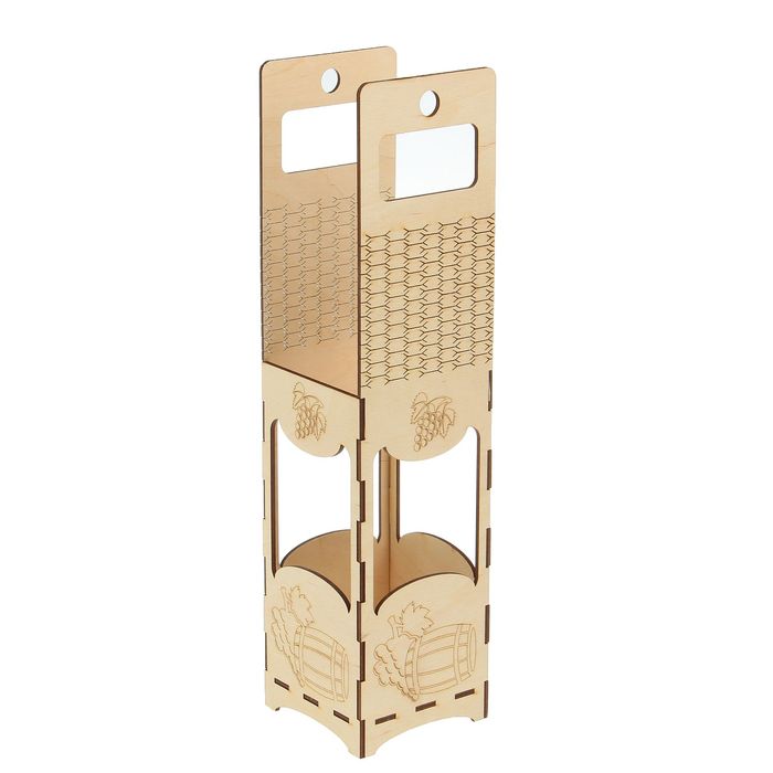 Заготовка для декора &quot;Подарочная упаковка под бутылку №1&quot; 9,7х39,6 см (набор 5 деталей)