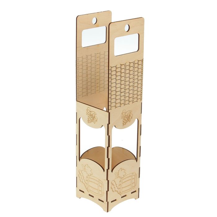 Заготовка для декора "Подарочная упаковка под бутылку №1" 9,7х39,6 см (набор 5 деталей)