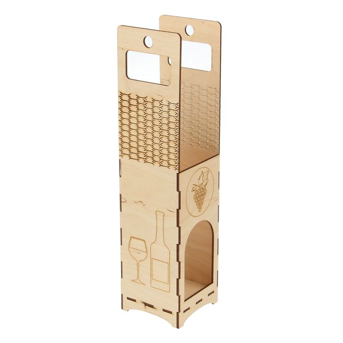 Заготовка для декора "Подарочная упаковка под бутылку №4" 9,7х39,6 см (набор 5 деталей)