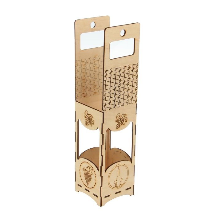 Заготовка для декора "Подарочная упаковка под бутылку №5" 9,7х39,6 см (набор 5 деталей)