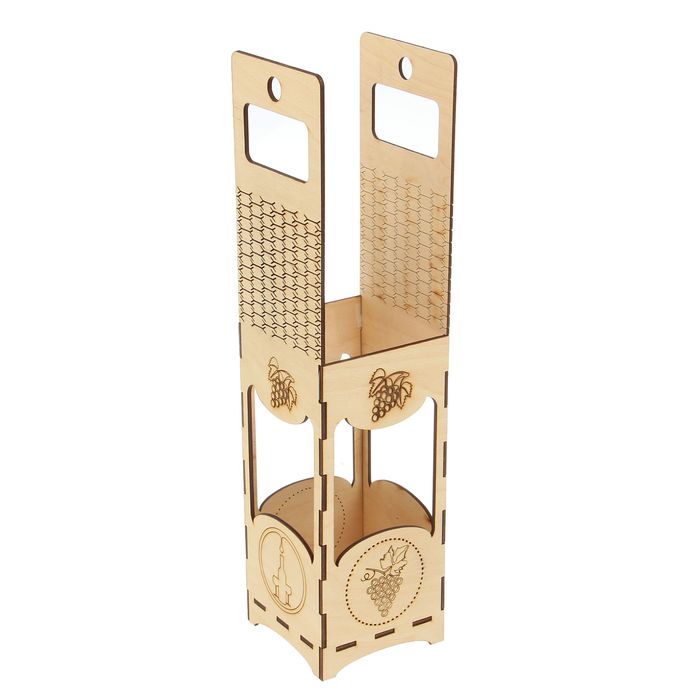 Заготовка для декора "Подарочная упаковка под бутылку №5" 9,7х39,6 см (набор 5 деталей)