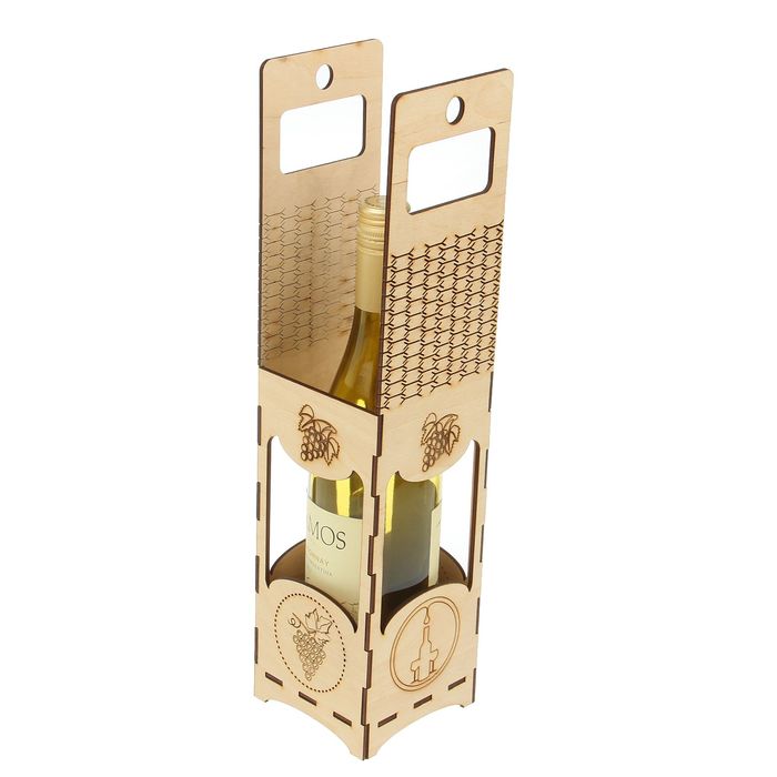 Заготовка для декора "Подарочная упаковка под бутылку №5" 9,7х39,6 см (набор 5 деталей)