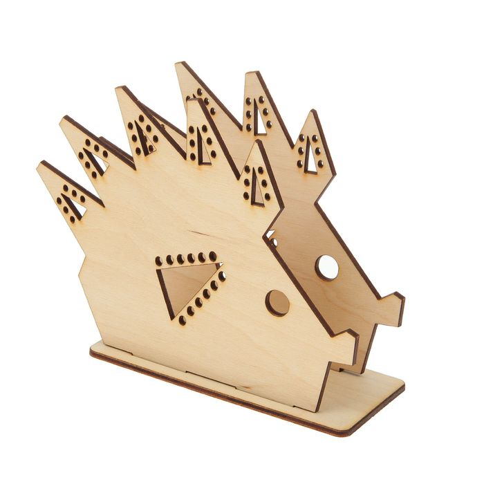 Салфетница из фанеры для декора (3 детали) "Оригами. Ёж" 16,1х12,4х6 см