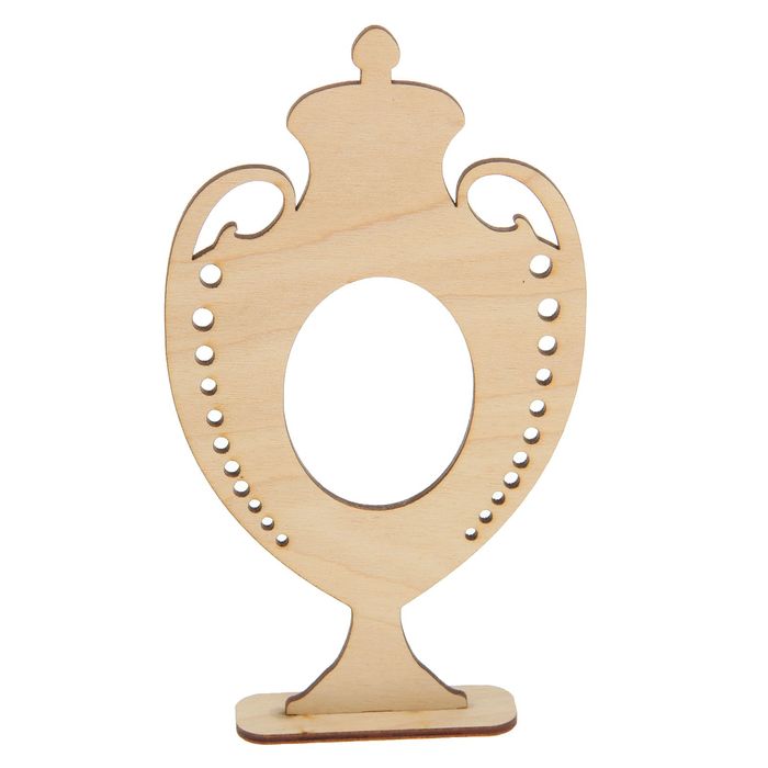 Фигурка для декора из фанеры на подставке "Ваза с медальоном" 10,1х18 см (набор 2 детали)