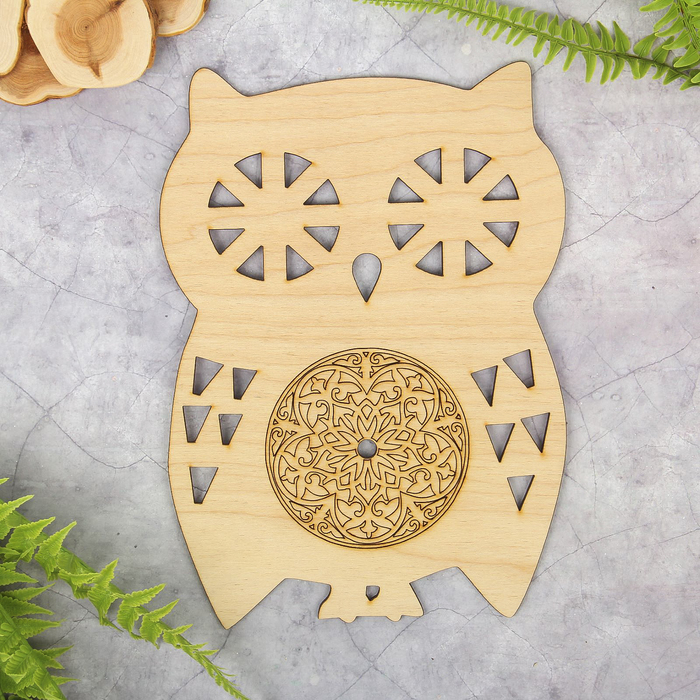 Основа для часов из фанеры "Сова" 18,7х26 см