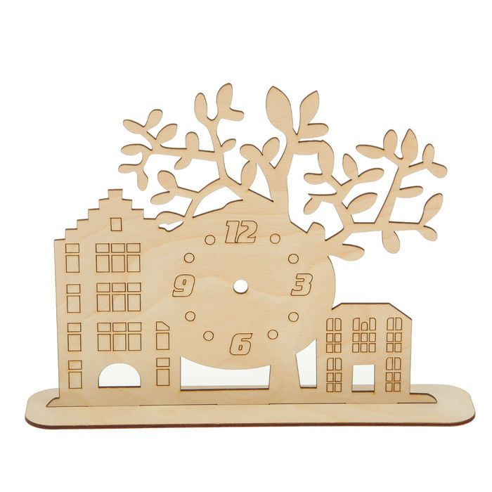 Основа для настольных часов из фанеры "Встреча под часами" 29,2х24,6 см (набор 2 детали)