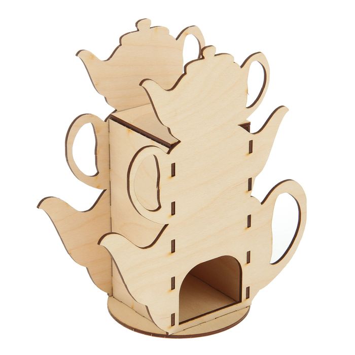 Чайный домик из фанеры "Пирамидка" 21х23,5х8,5 см (набор 6 деталей)