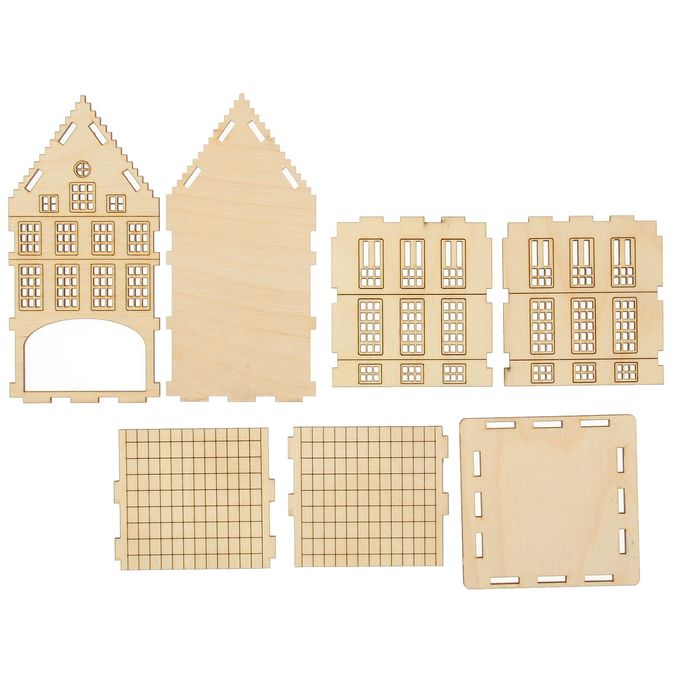 Чайный домик из фанеры "Голландский" 8,3х17,6х9,1 см (набор 7 деталей)