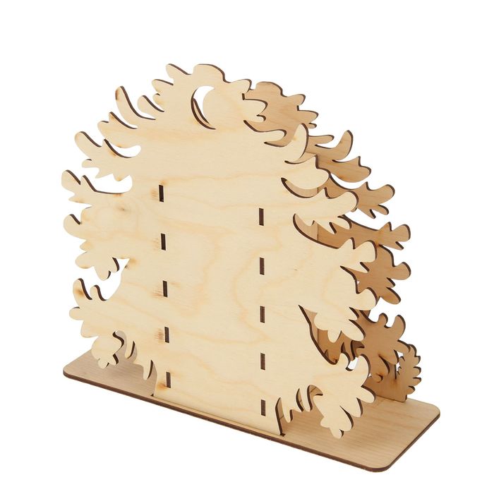 Чайный домик из фанеры "Елки и волки" 24х24,5х8,5 см (набор 8 деталей)