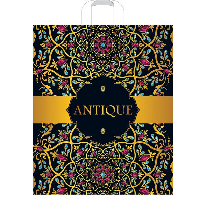 Пакет "Античный орнамент", полиэтиленовый с петлевой ручкой, 38х45 см, 40 мкм