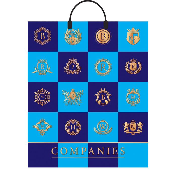 Пакет "Компания", полиэтиленовый с пластиковой ручкой, 38х45 см, 100 мкм