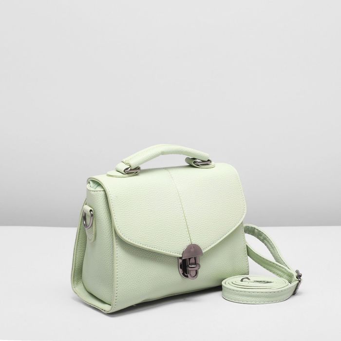 Сумка женская на молнии, 1 отдел с перегородкой, регулируемый ремень, цвет бледно-зелёный