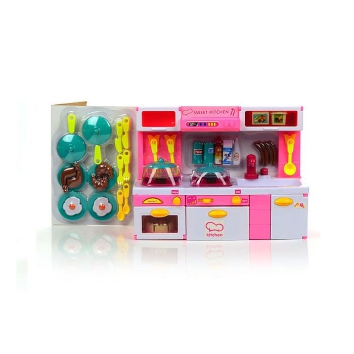 Набор мебели для кукол "Супер кухня" с аксессуарами, световые и звуковые эффекты, бежит вода из крана