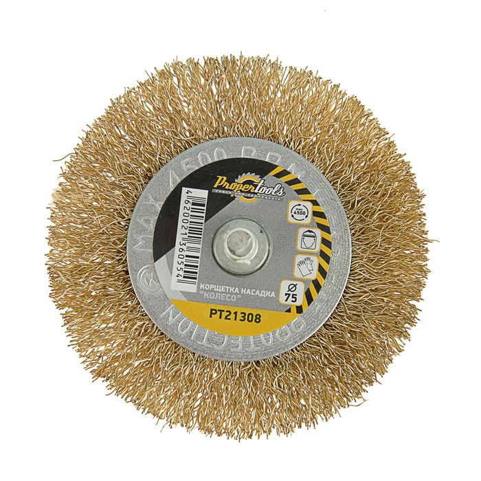 Корщетка насадка Propertools "Колесо", для дрели, 75 мм