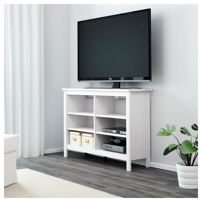 Тумба под ТВ, цвет белый БРУСАЛИ