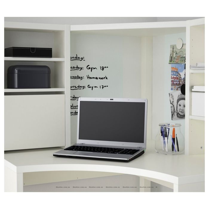 Рабочее место, угловое, цвет белый МИККЕ