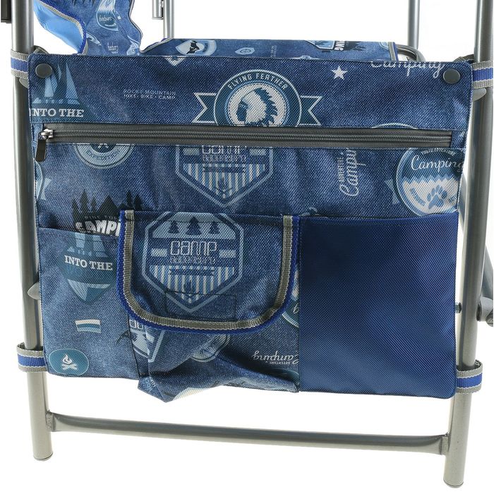 Кресло складное КС2, размер 490х550х820 мм, цвет джинс/синий