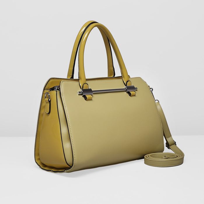 Сумка женская на молнии, 1 отдел, наружный карман, длинный ремень, цвет жёлтый