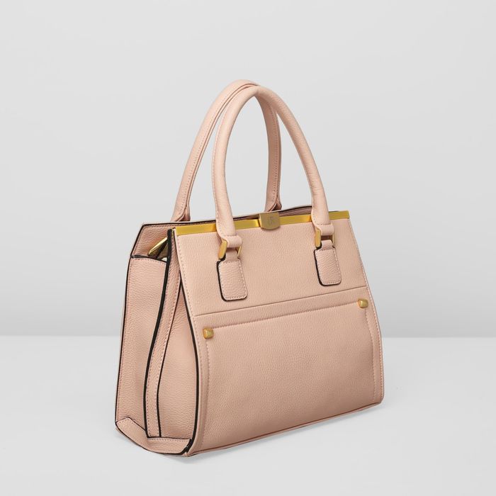 Сумка женская на молнии, 2 отдела, наружный карман, цвет розовый