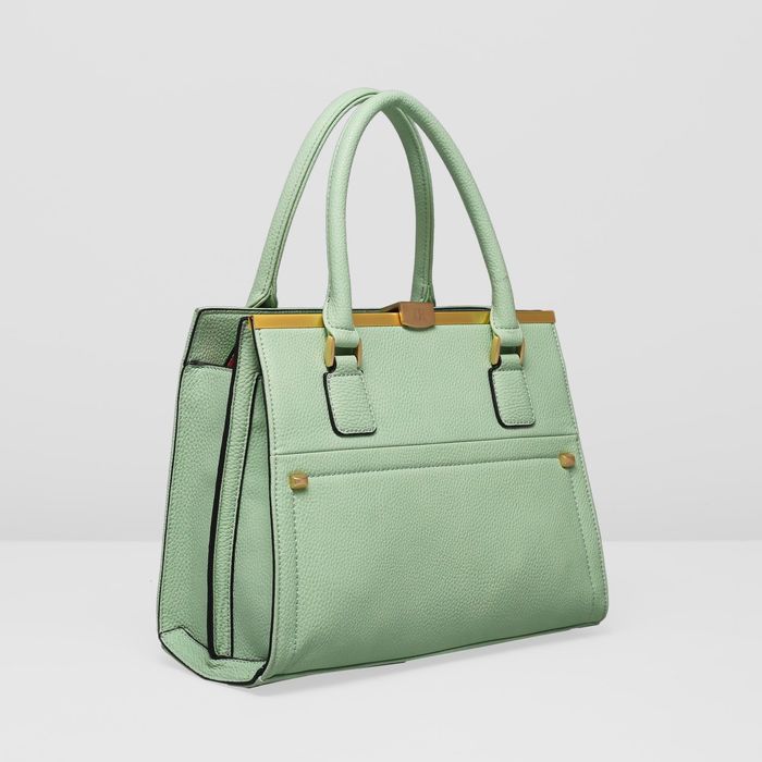 Сумка женская на молнии, 2 отдела, наружный карман, цвет зелёный